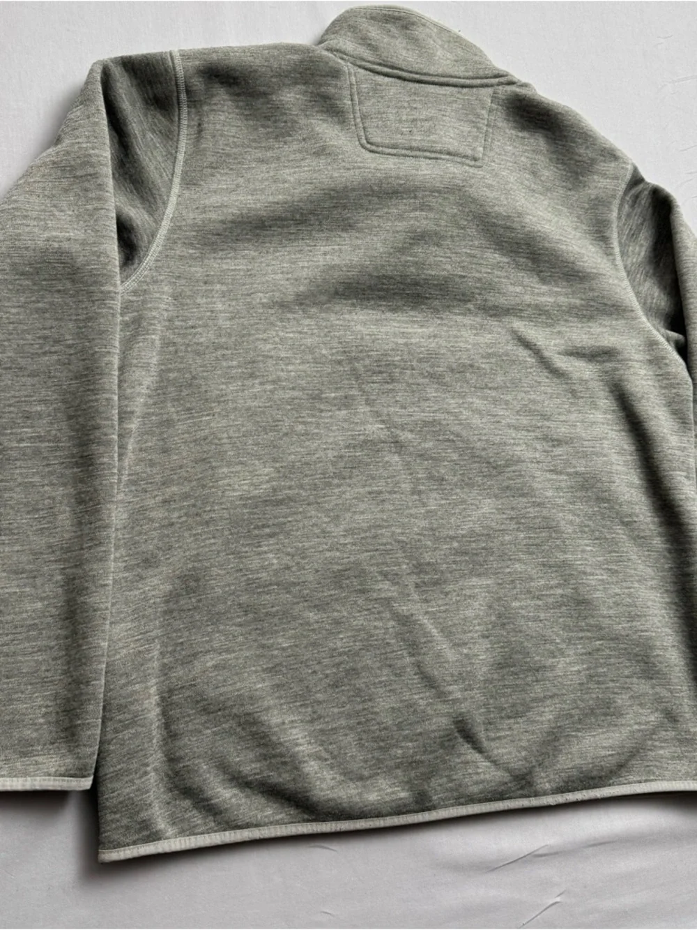 The North Face Gray Fleece Mock Neck Snap Pullover Sweatshirt Logo Men's L